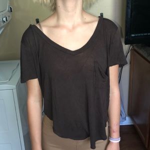 Brown short sleeve shirt